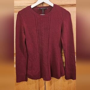 BCBG Maxazria Burgundy Crewneck Sweater Size Small